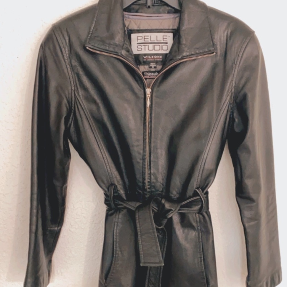 Vintage soft Wilson belted women’s leather jacket